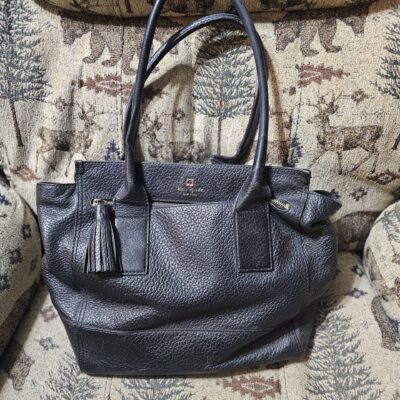 Kate Spade Black Pebbled Leather Southport Avenue Oden Tote