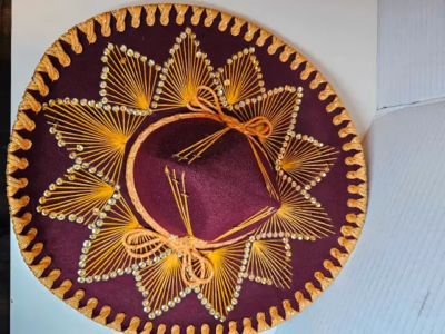 Vintage Pigalle Mexican Purple, Gold Velvet Sombrero picture #1