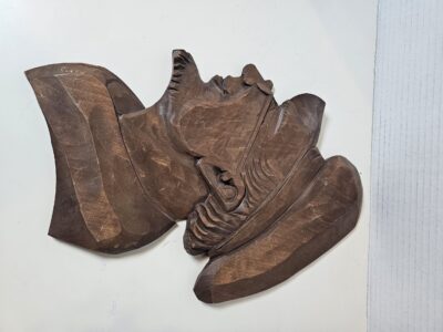 Hand-Carved Wooden Wall Art Sculpture - Vintage Profile Design
