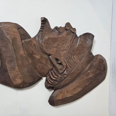Hand-Carved Wooden Wall Art Sculpture - Vintage Profile Design