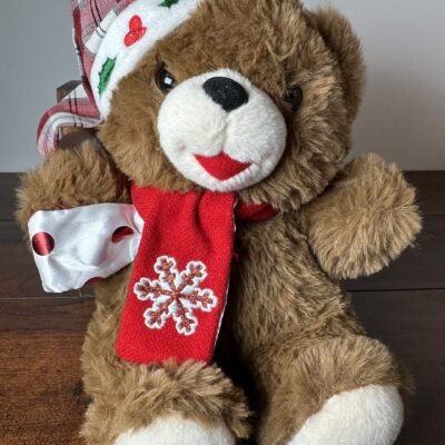 2022 Holiday Dan Dee Teddy Bear with Hat and Scarf - Festive Decor - product image 1