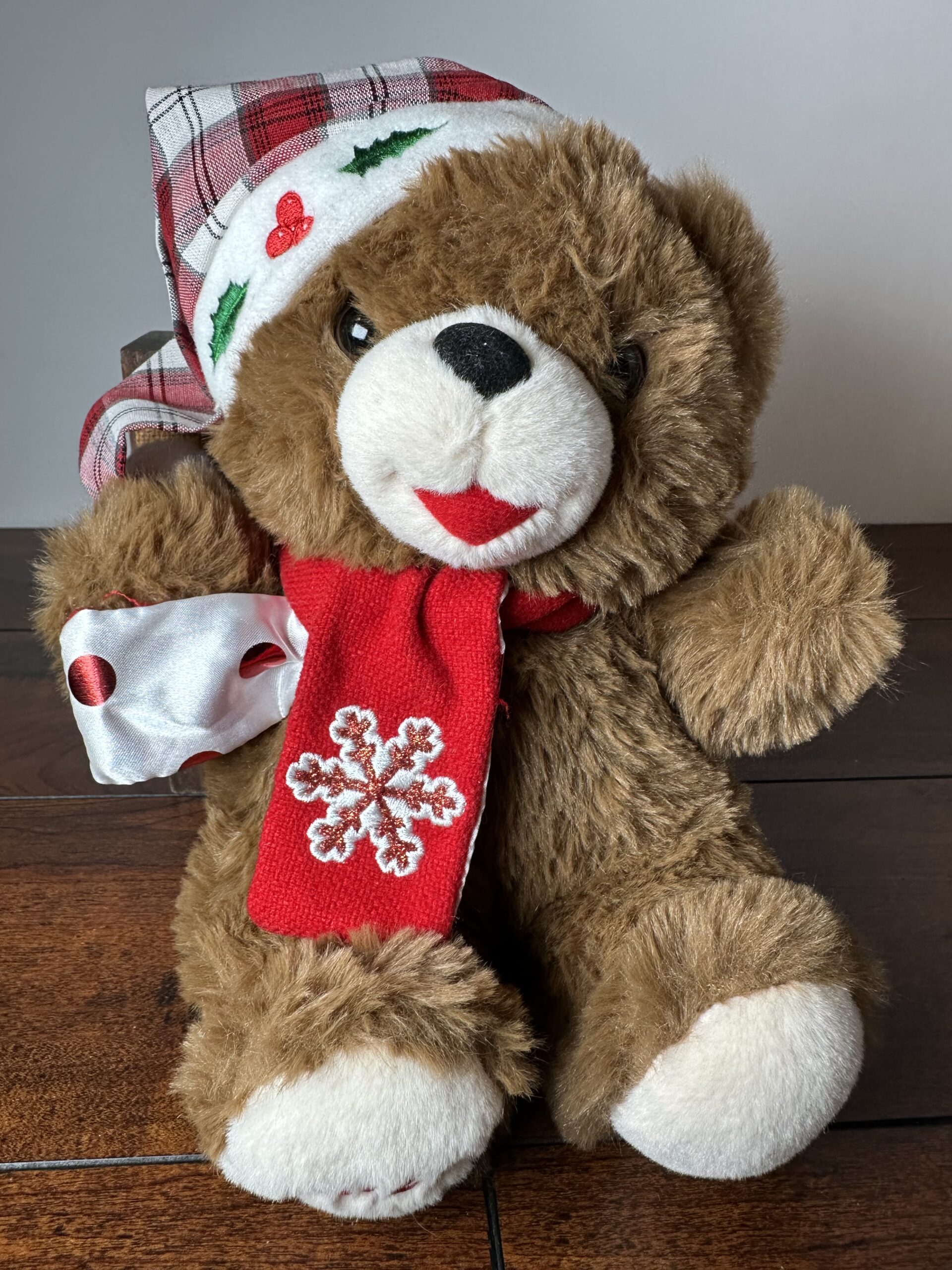 2022 Holiday Dan Dee Teddy Bear with Hat and Scarf - Festive Decor - product image 1