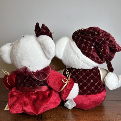 Pair of Snowflake Teddy 2011 Holiday Plush Bear Set, Red Velvet Outfits - product image 1