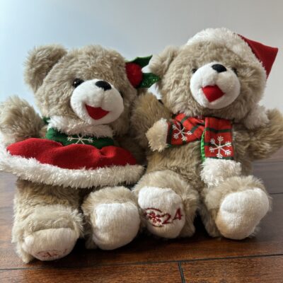 Pair of 2024 Snowflake Teddy Christmas Bears Set - Plush Holiday Decor - product image 1