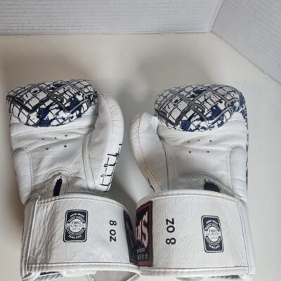 Twins Special Boxing Gloves 8oz White Leather, Handmade Thailand - product image 1