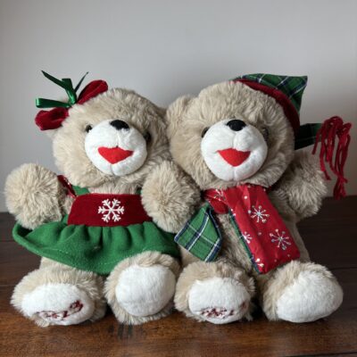 Holiday Teddy Bear Pair with Festive Outfits - 2023 Edition - product image 1