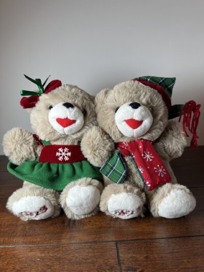 Holiday Teddy Bear Pair with Festive Outfits - 2023 Edition - product image 1