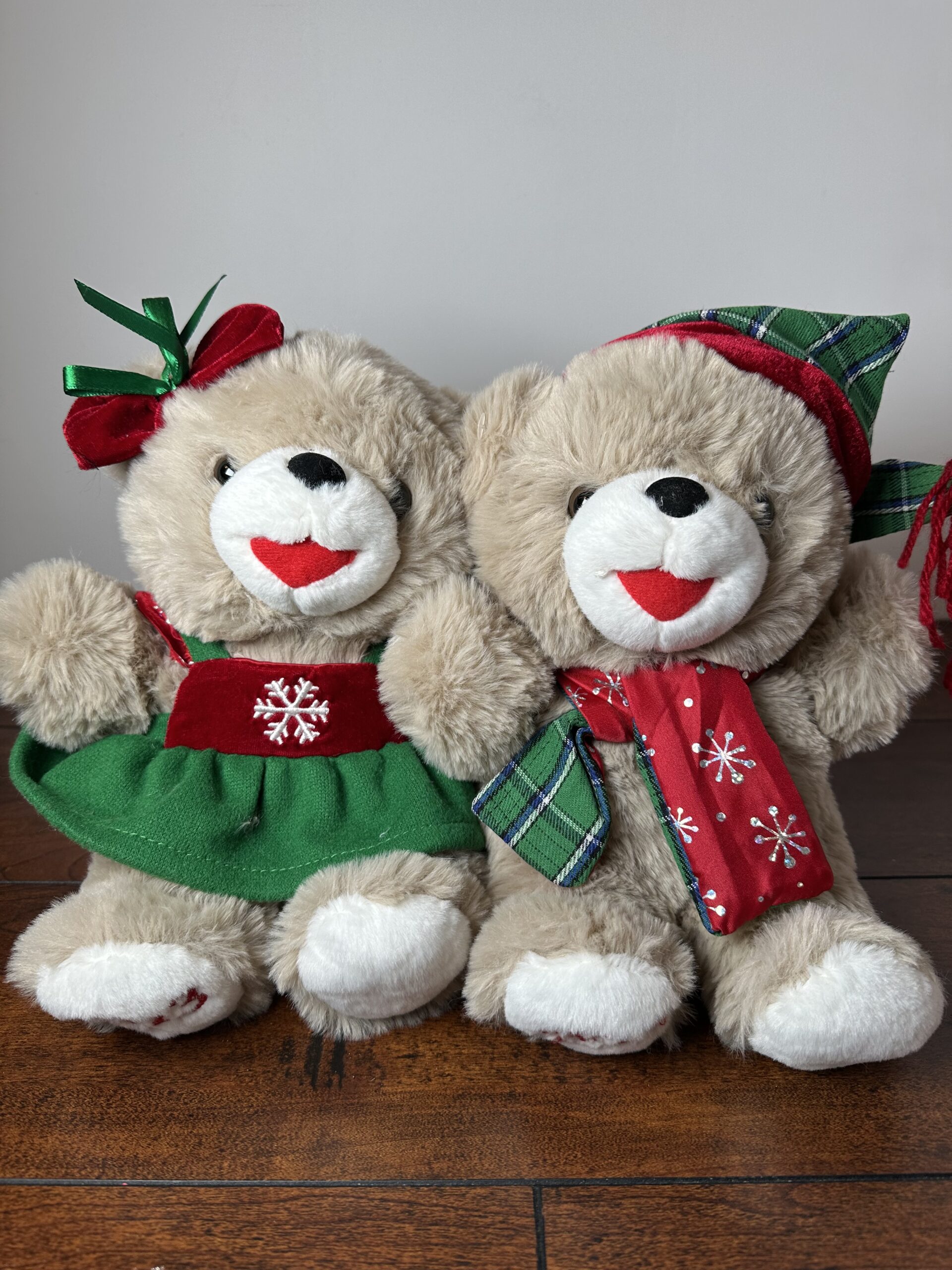 Holiday Teddy Bear Pair with Festive Outfits - 2023 Edition - product image 2