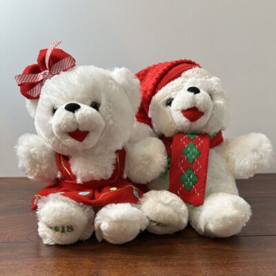 Pair of Snowflake Teddy Bear Couple Set 2018 Holiday Plush - product image 1