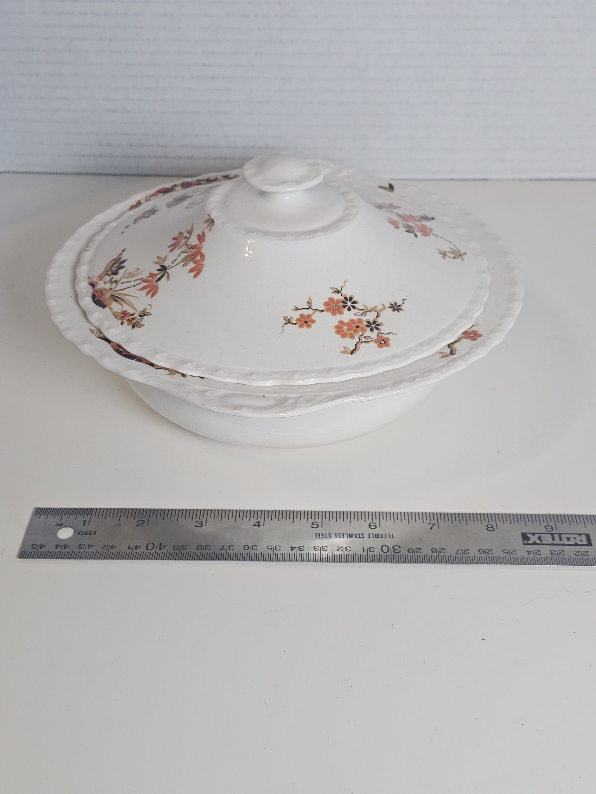 Myott Staffordshire Covered Dish - Floral Porcelain 10" - product image 2