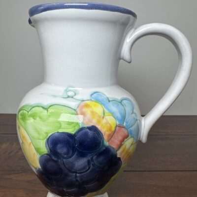 Hand-Painted Ceramic Pitcher with Fruit Design, 10 Inch - product image 1
