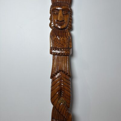 Hand-Carved Wooden Tribal Sculpture 17" Tall Decorative Art - product image 1