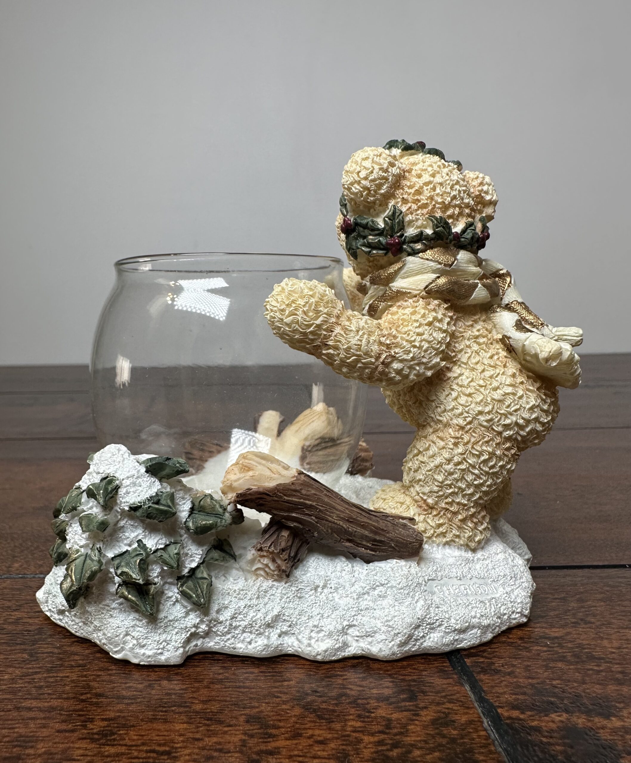 Charming Bear Figurine with Glass Bowl by Cherison, 4.5 Inches - product image 2