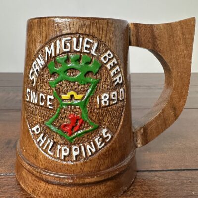 San Miguel Beer Wooden Mug Philippines Vintage Collectible - product image 1