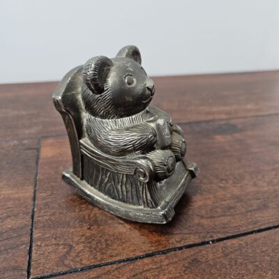 Elegance Silver Plated Bear Coin Bank Decorative Collectible - product image 1