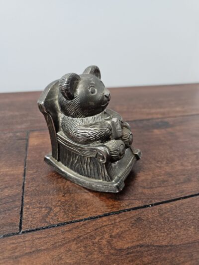 Elegance Silver Plated Bear Coin Bank Decorative Collectible - product image 1