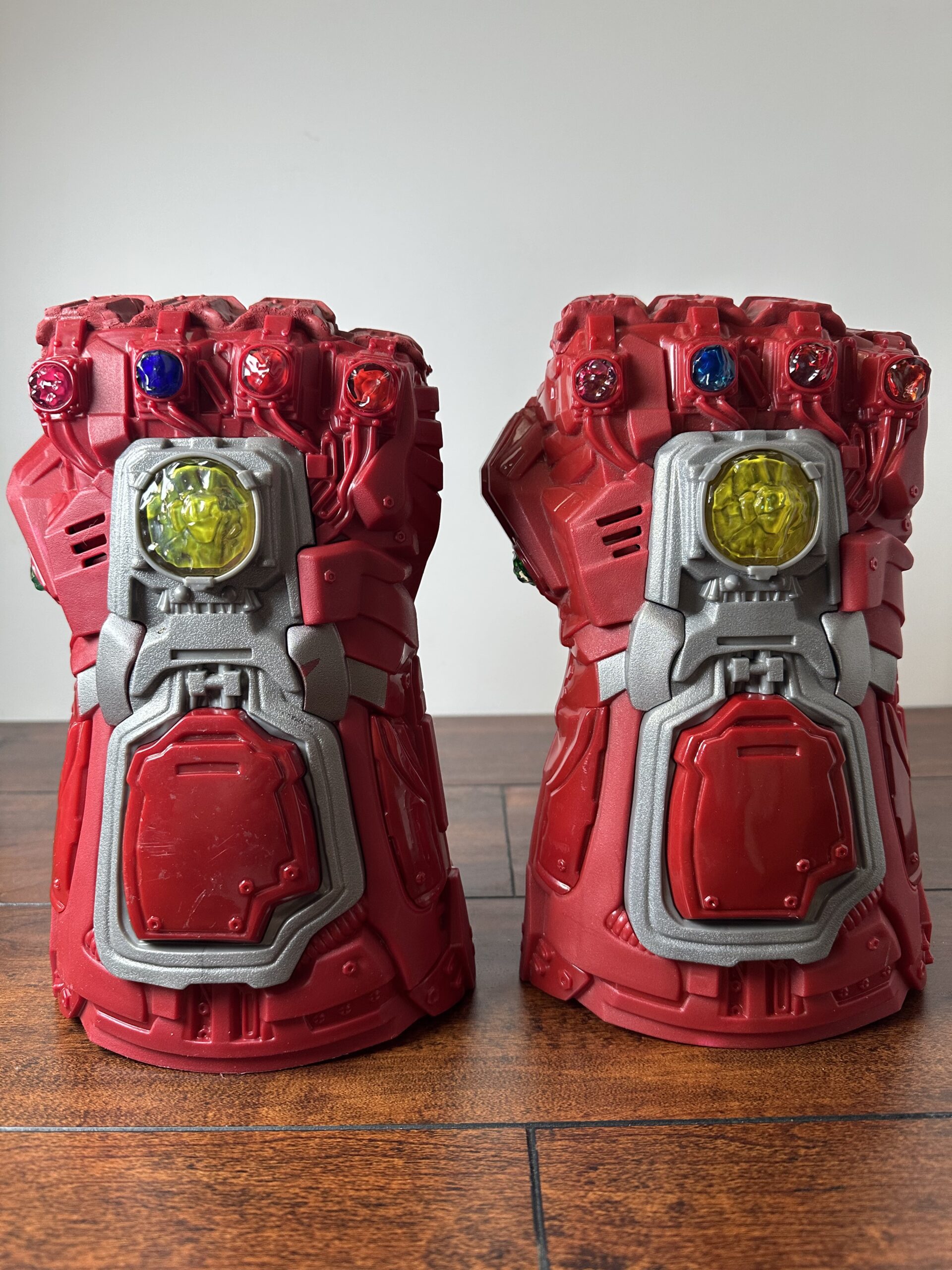 2 Red Infinity Gauntlet Toys with Stones and Details - Image 2
