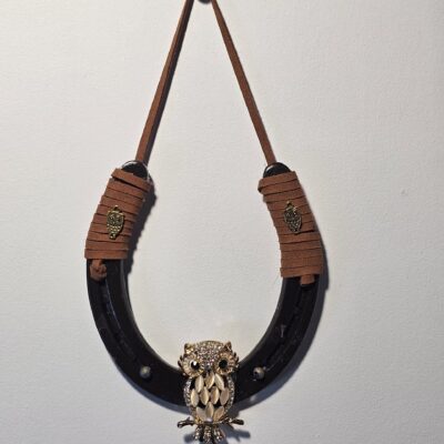 Decorative Horseshoe Wall Hanging with Owl Design - product image 1