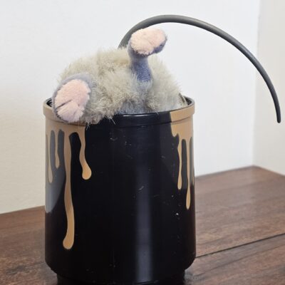 Novelty Black Mug with Faux Rat Tail Decoration - product image 1