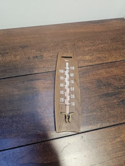 Taylor Wooden Wall Thermometer with Brass Hook - product image 1