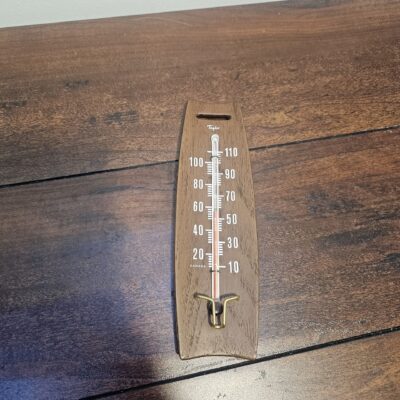Taylor Wooden Wall Thermometer with Brass Hook - product image 1