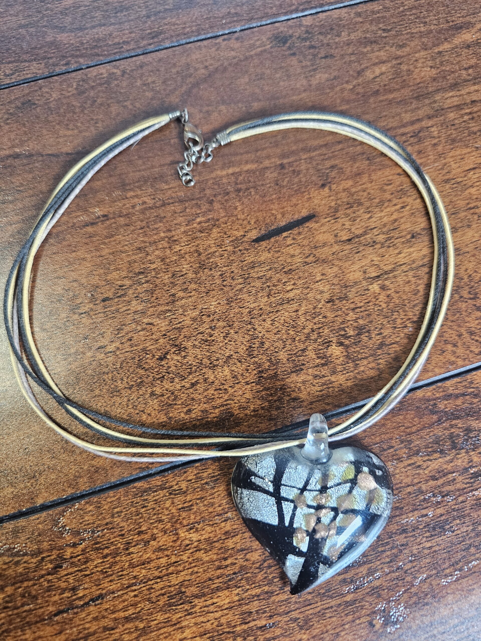 Handcrafted Glass Heart Pendant Necklace Multicolor - Image 7