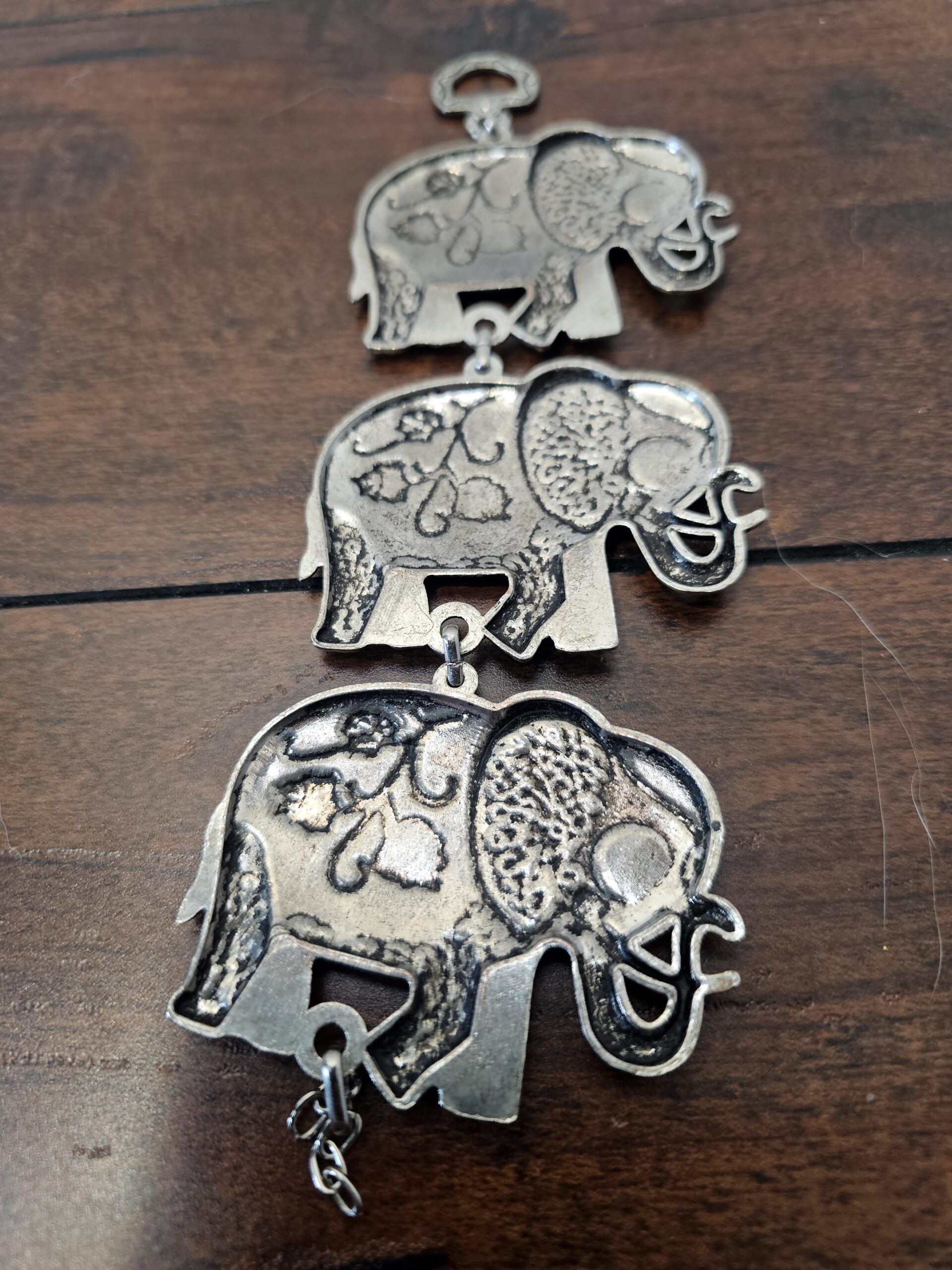 Handcrafted Metal Elephant Wall Hanging Decor with Blue Accents - product image 4