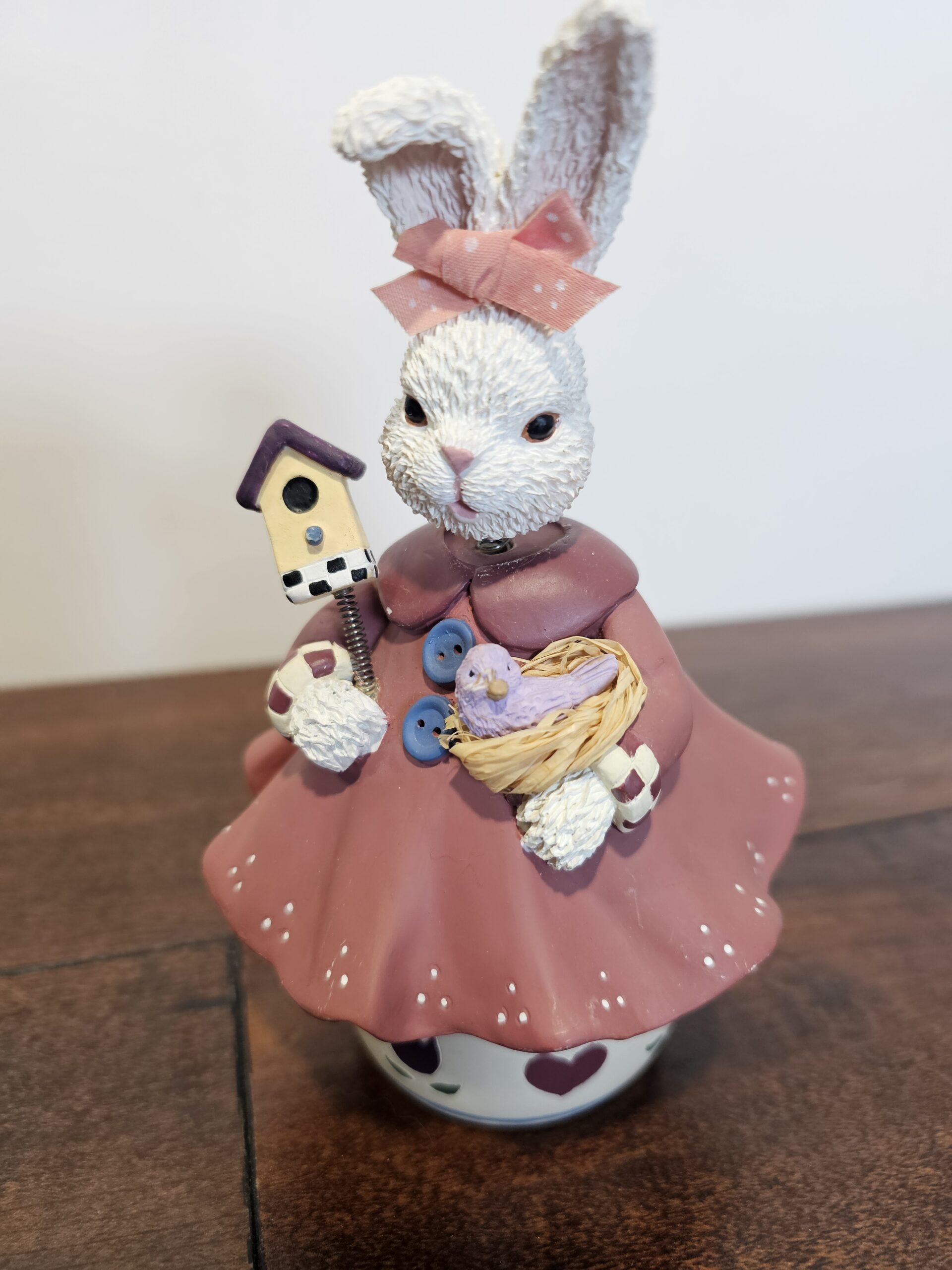 Decorative Bunny Figurine with Birdhouse and Basket - product image 2