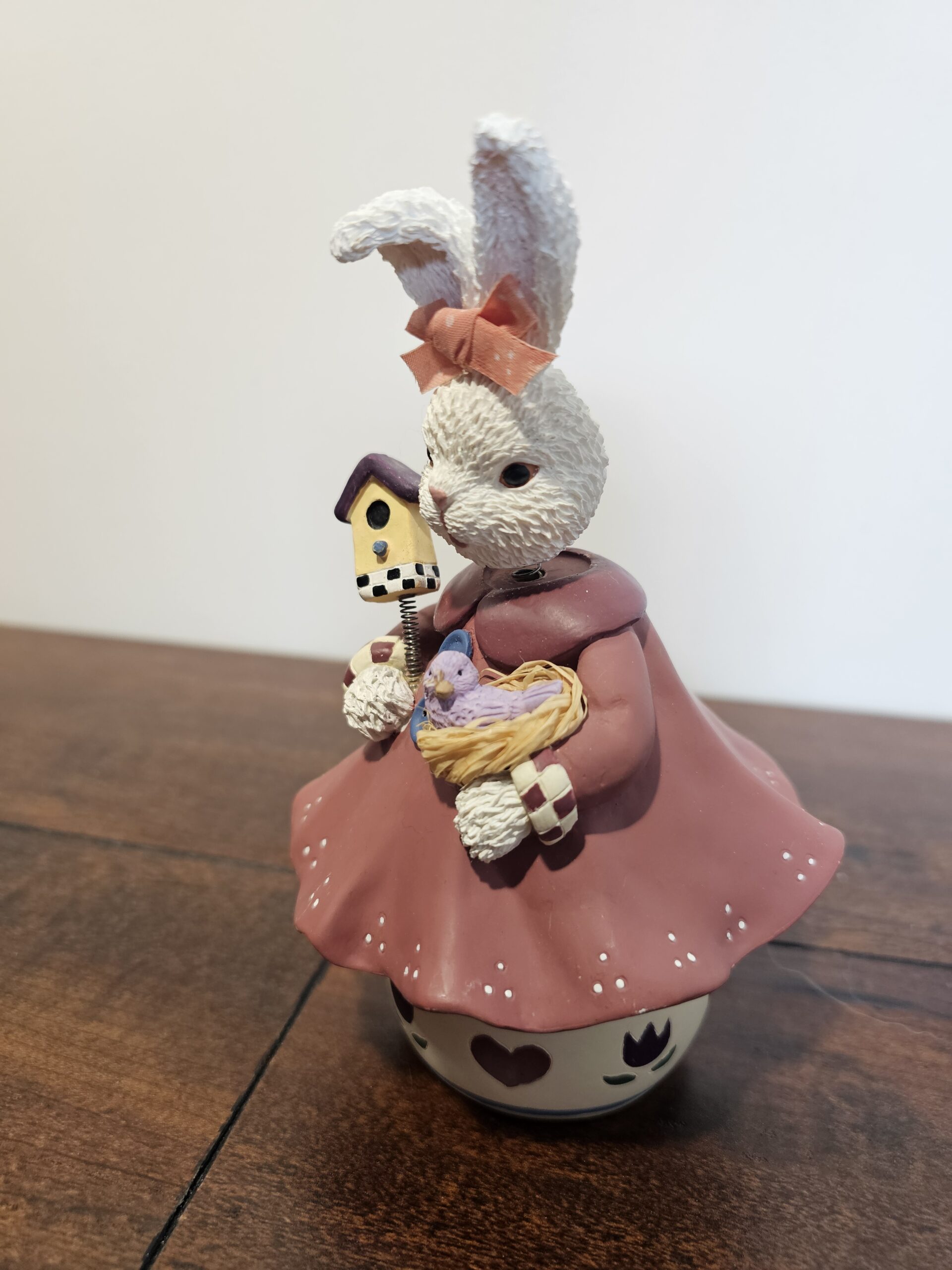 Decorative Bunny Figurine with Birdhouse and Basket - product image 3