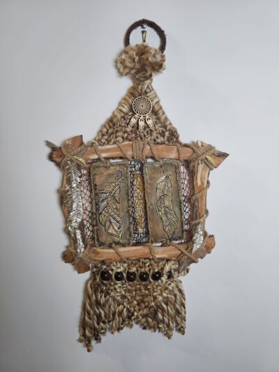 Handcrafted Bohemian Wall Hanging with Dreamcatcher and Beads - product image 1