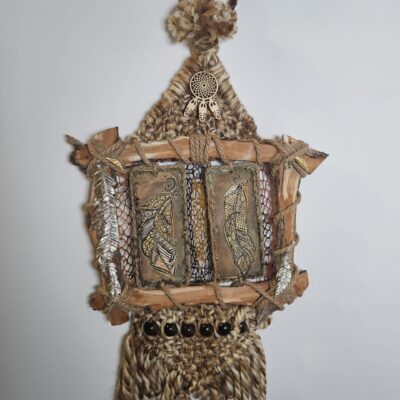 Handcrafted Bohemian Wall Hanging with Dreamcatcher and Beads - product image 1