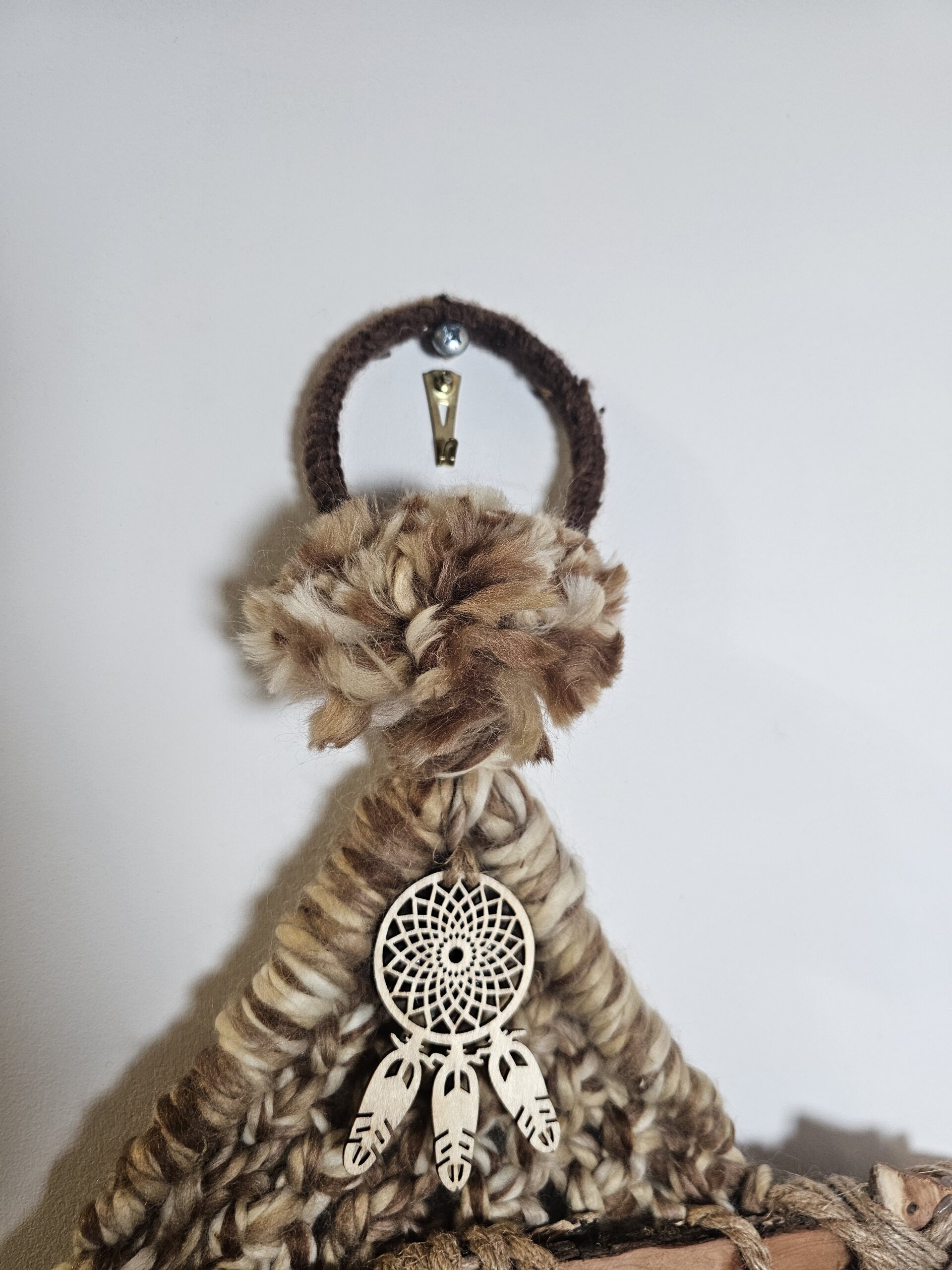 Handcrafted Bohemian Wall Hanging with Dreamcatcher and Beads - product image 2