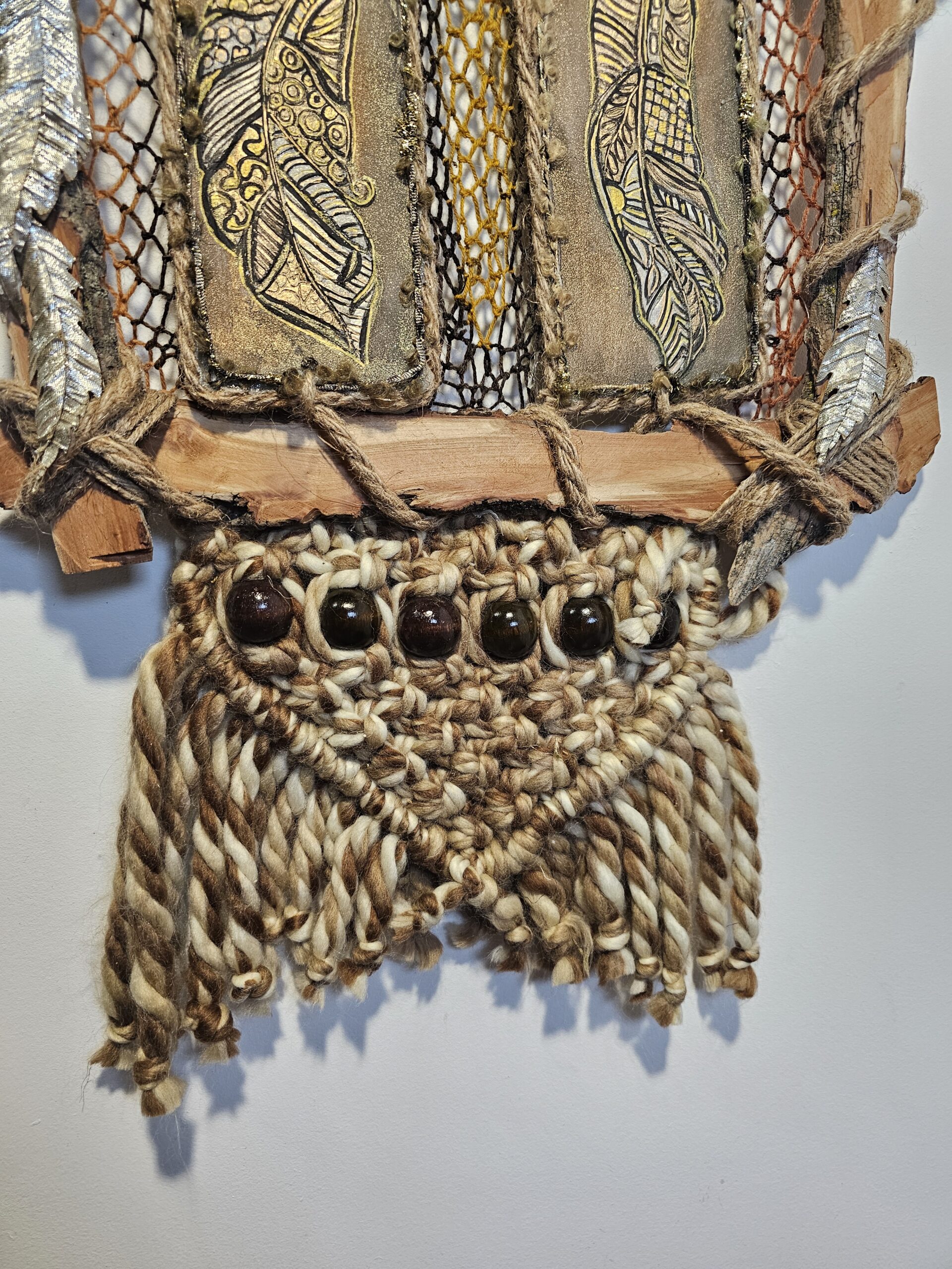 Handcrafted Bohemian Wall Hanging with Dreamcatcher and Beads - product image 5