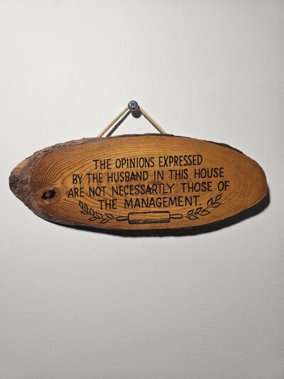 Humorous Wooden Wall Plaque with Engraved Quote - product image 1