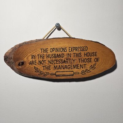 Humorous Wooden Wall Plaque with Engraved Quote - product image 1