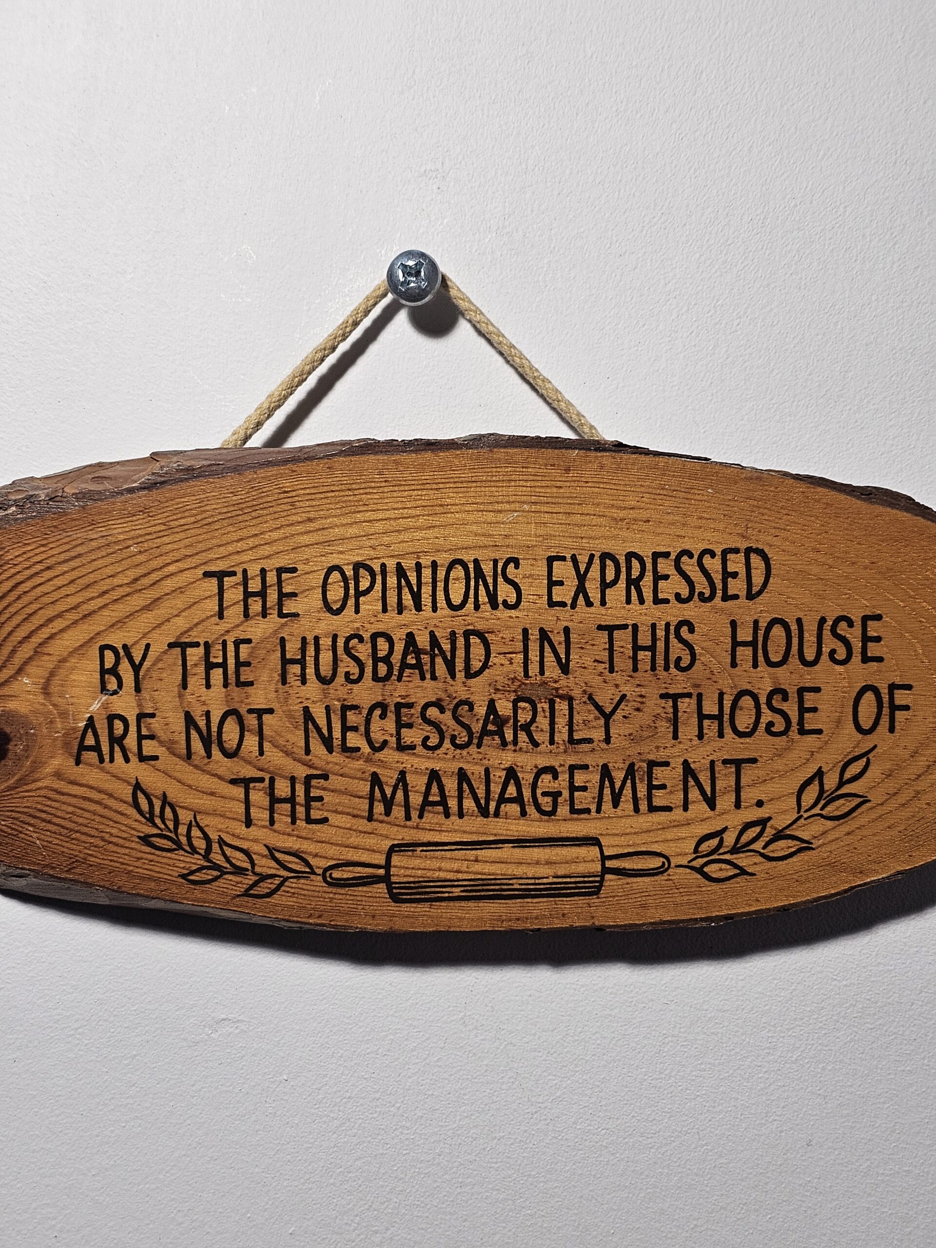 Humorous Wooden Wall Plaque with Engraved Quote - product image 2