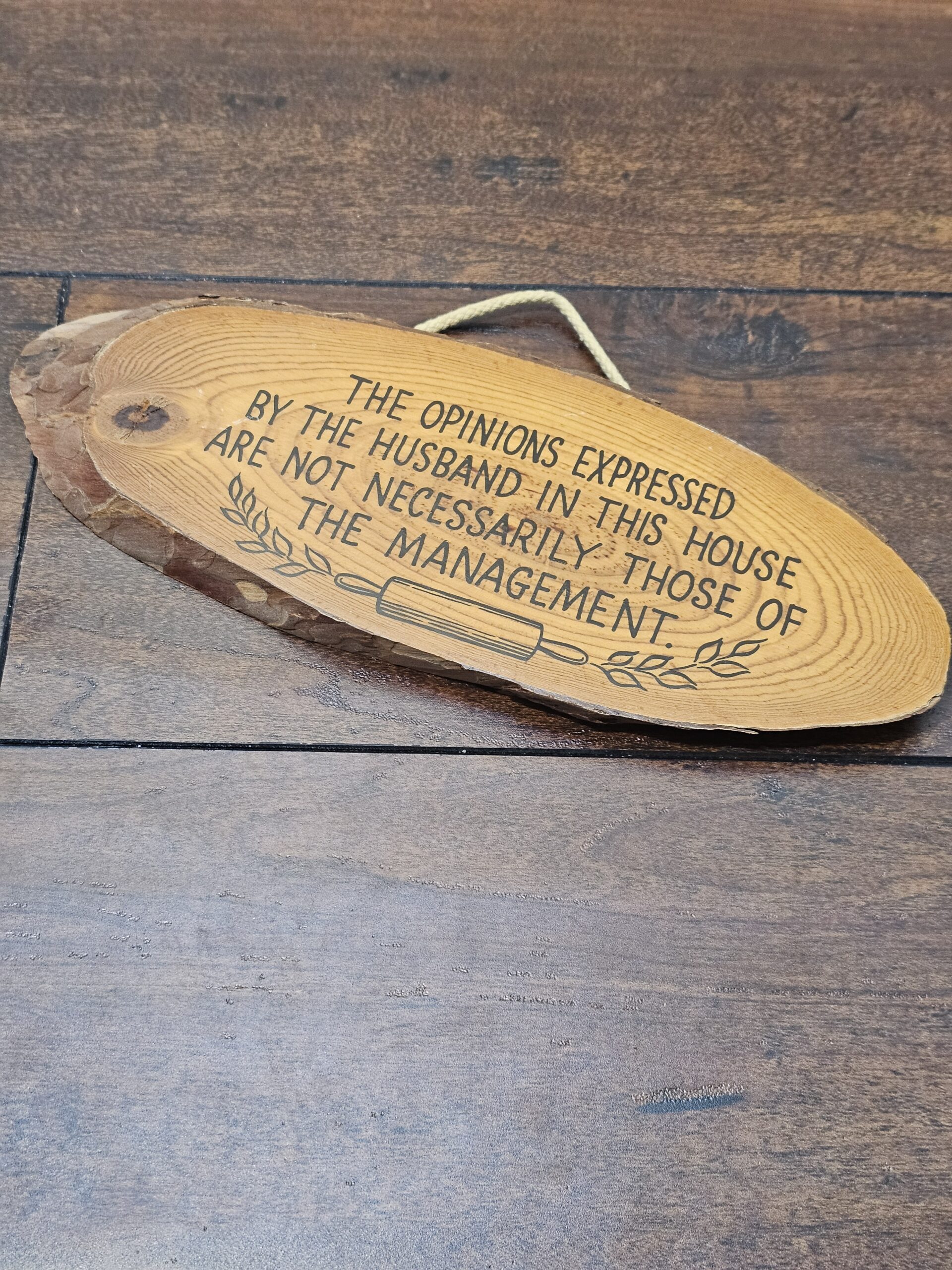 Humorous Wooden Wall Plaque with Engraved Quote - product image 3