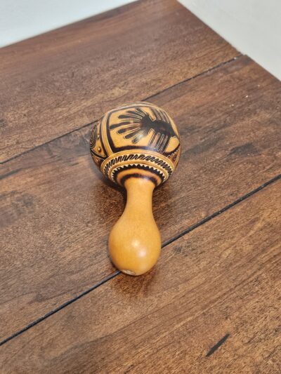 Handcrafted Wooden Maraca with Intricate Designs - product image 1