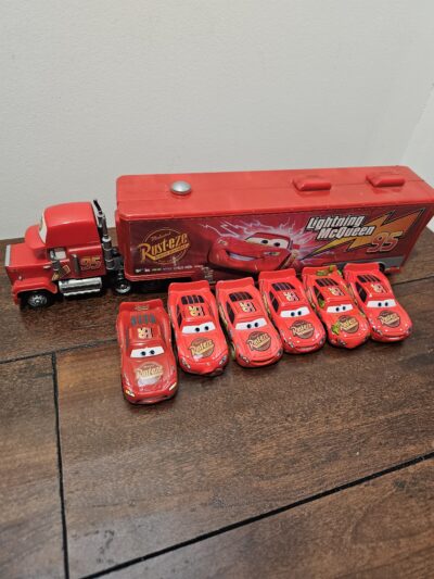 Disney Cars Lightning McQueen Truck and Car Set Red - product image 1