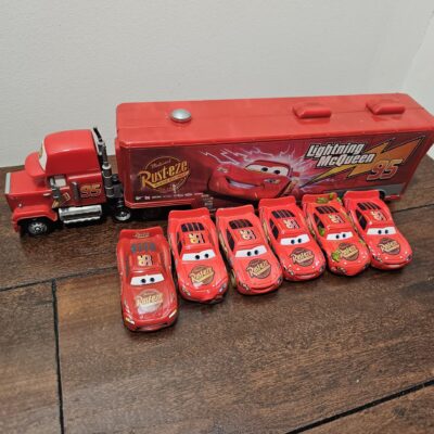 Disney Cars Lightning McQueen Truck and Car Set Red - product image 1