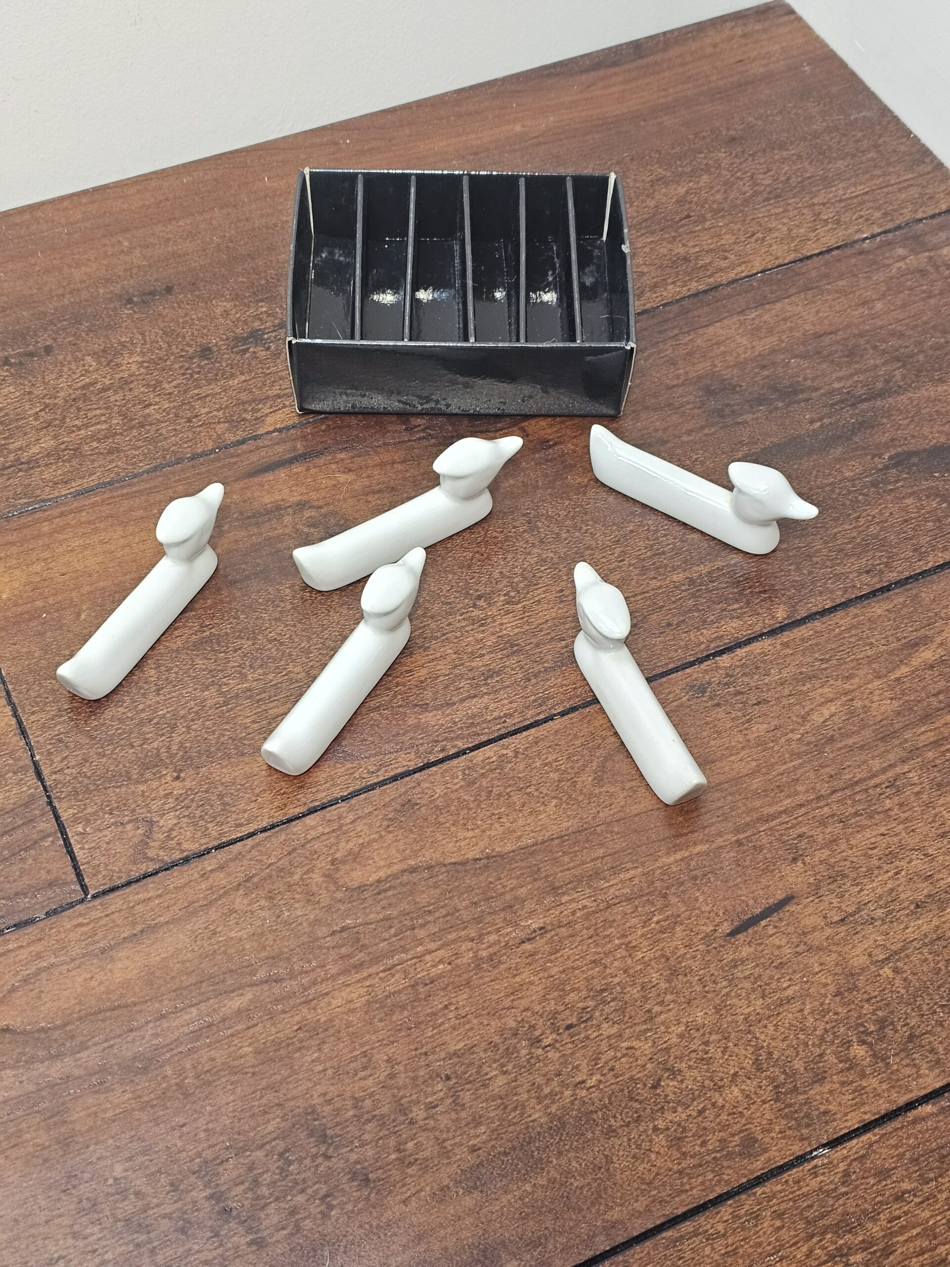 Ceramic Bird Chopstick Rests Set of 5 White - product image 2