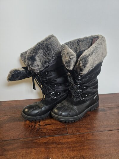 Aquatherm Women's Canuck Black Winter Boots Faux Fur Lined Size 9M - product image 1