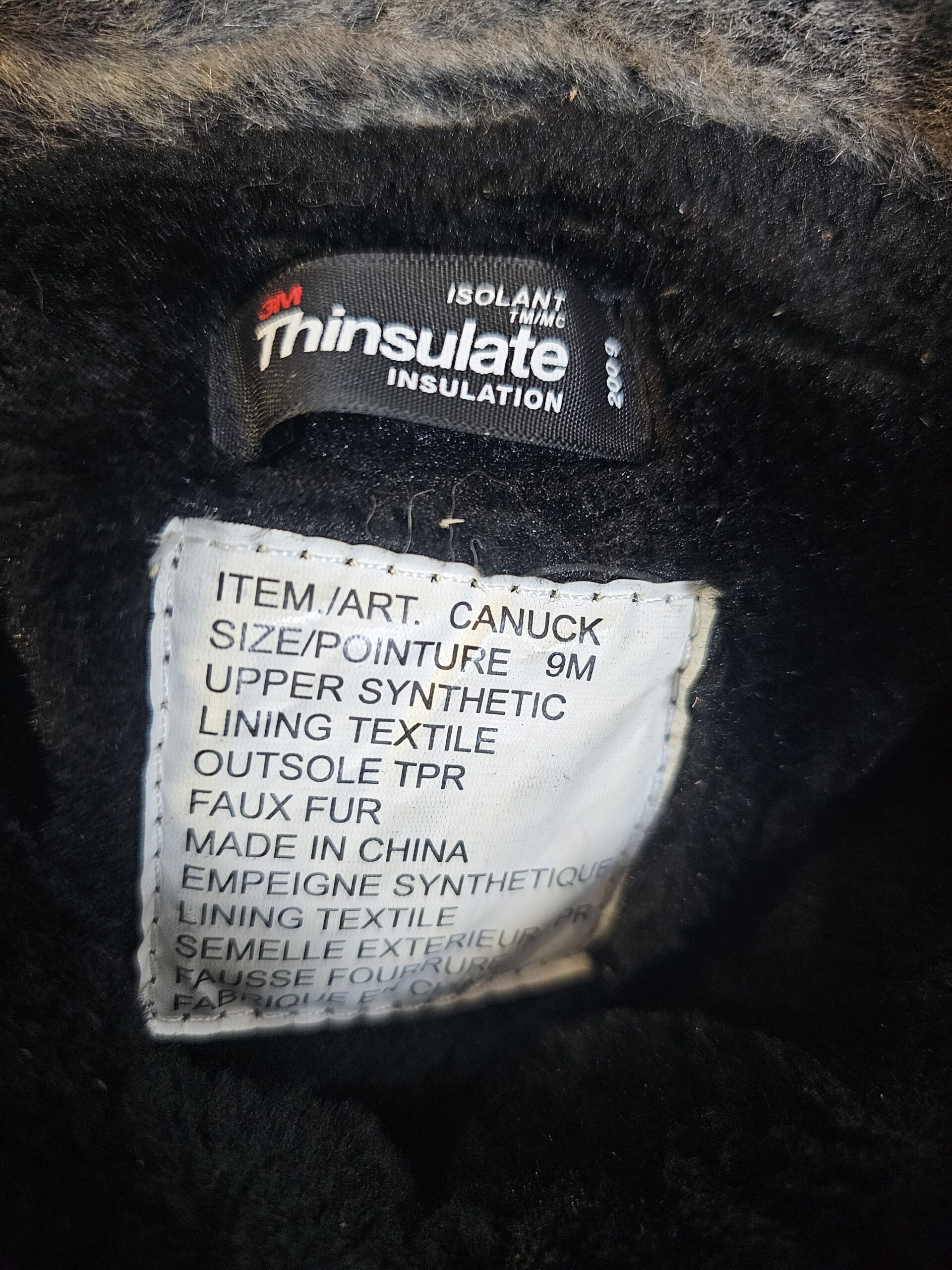 Aquatherm Women's Canuck Black Winter Boots Faux Fur Lined Size 9M - product image 4