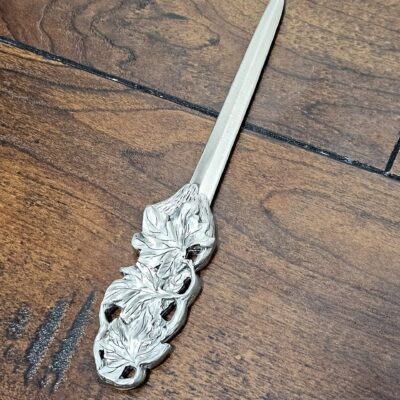Hilltop 1994 Silver Letter Opener with Leaf Design - product image 1