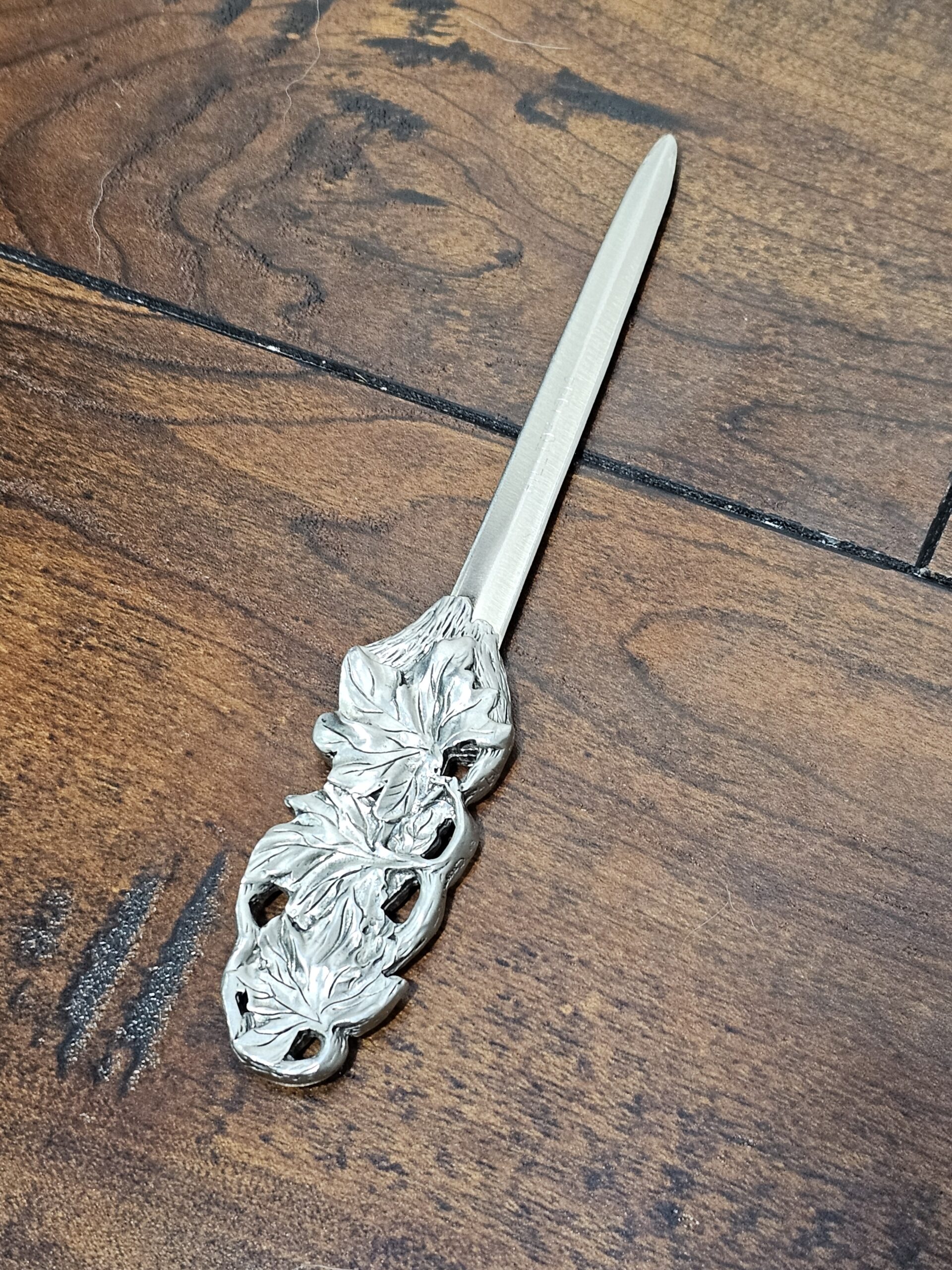 Hilltop 1994 Silver Letter Opener with Leaf Design - product image 1
