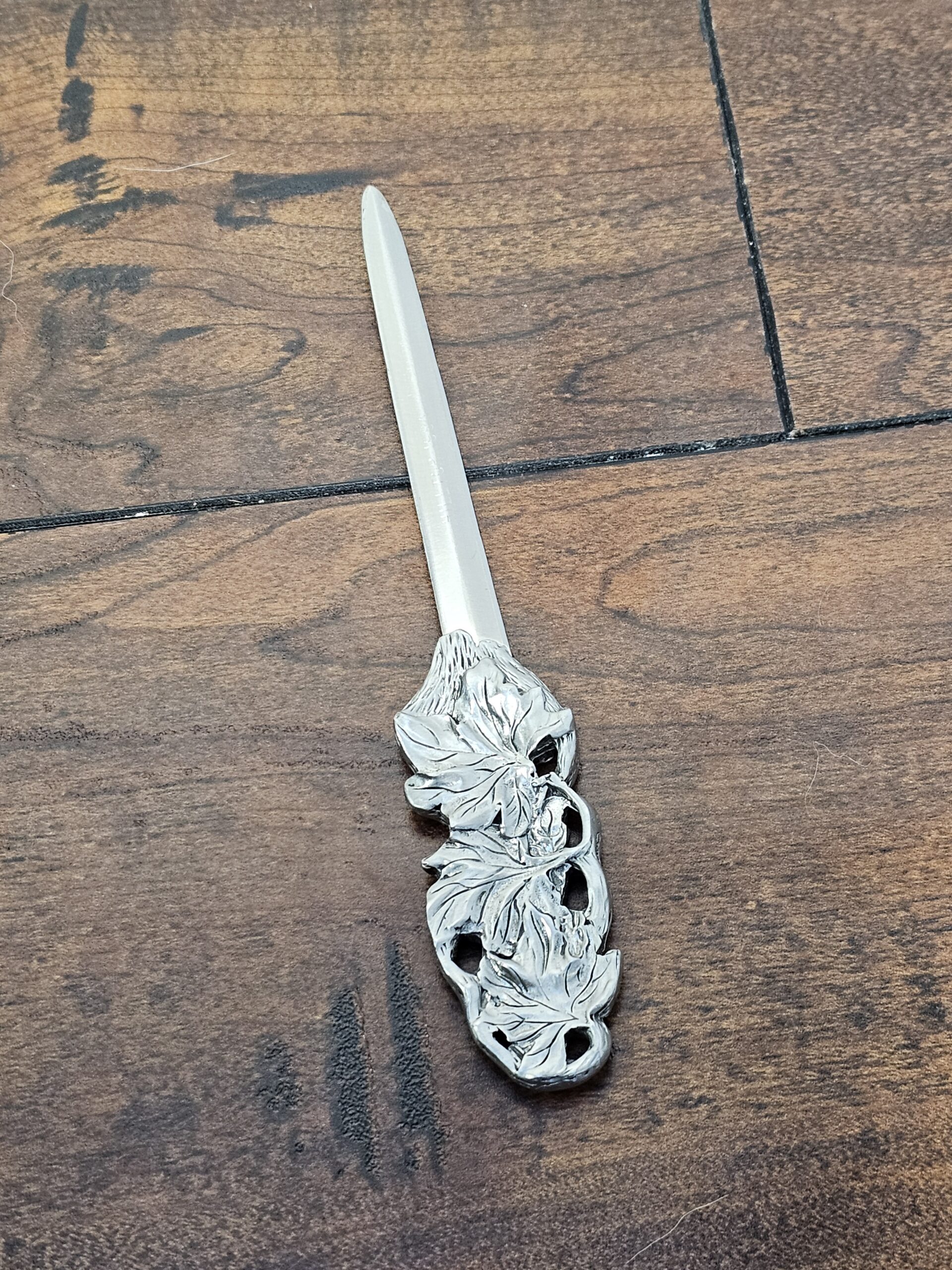Hilltop 1994 Silver Letter Opener with Leaf Design - product image 2