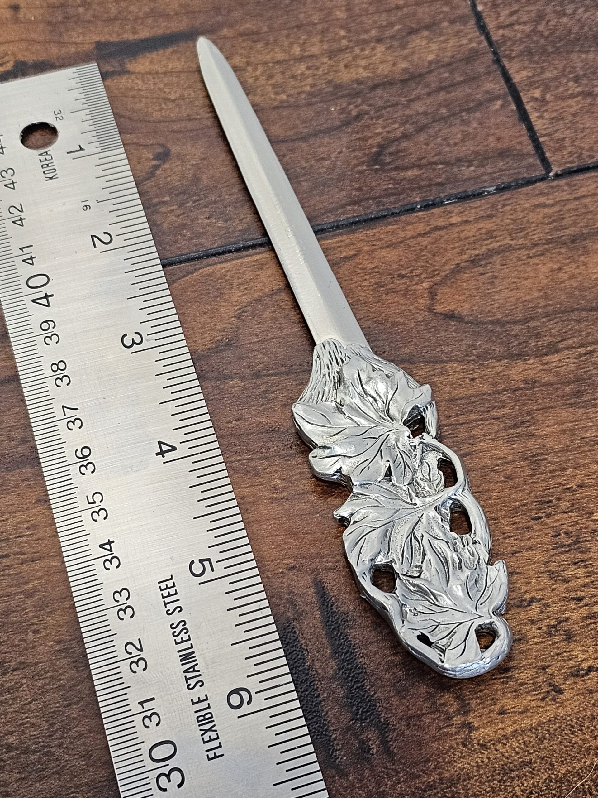 Hilltop 1994 Silver Letter Opener with Leaf Design - product image 3