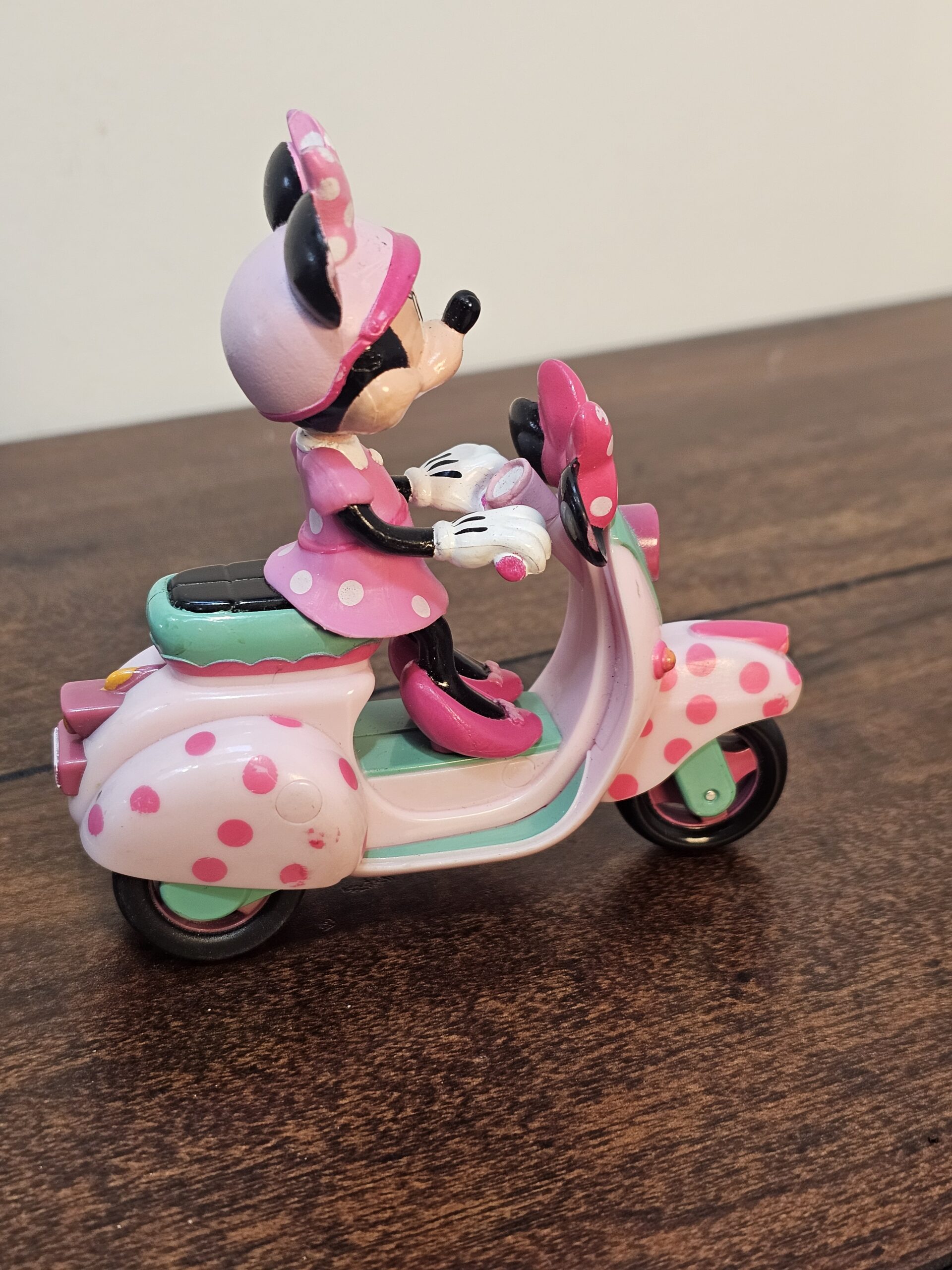 Disney Minnie Mouse Scooter Figurine Pink Polka Dots - product image 2