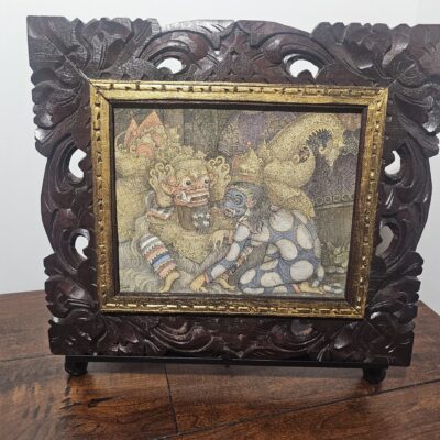 Balinese Wood Carved Frame with Traditional Painting - product image 1
