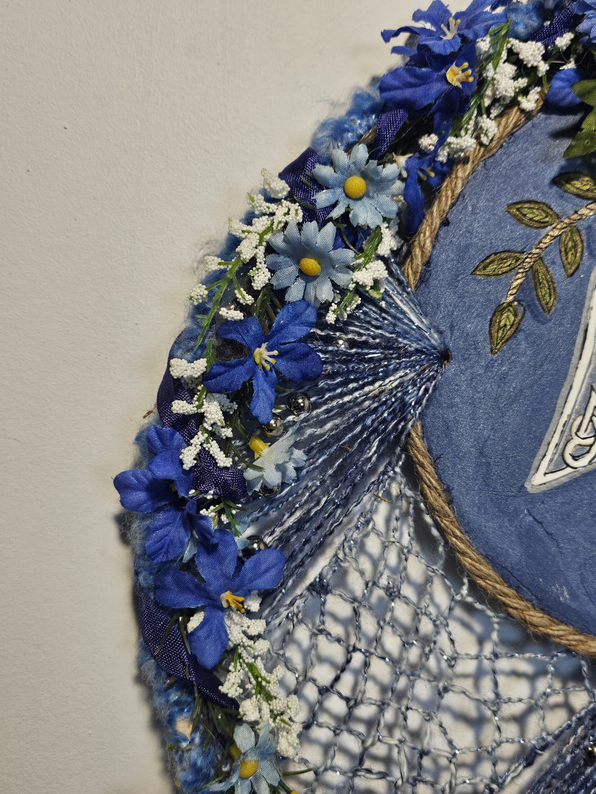 Handcrafted Celtic Knot Dreamcatcher with Floral Accents - product image 4